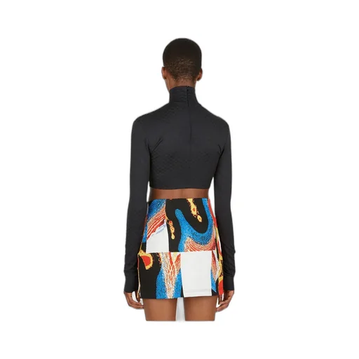 Funnel-Neck Long-Sleeve Top