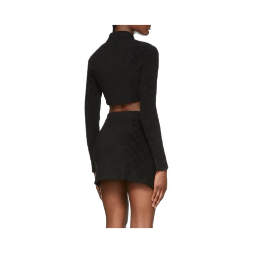 Monogram Zip Up Fitted Top
