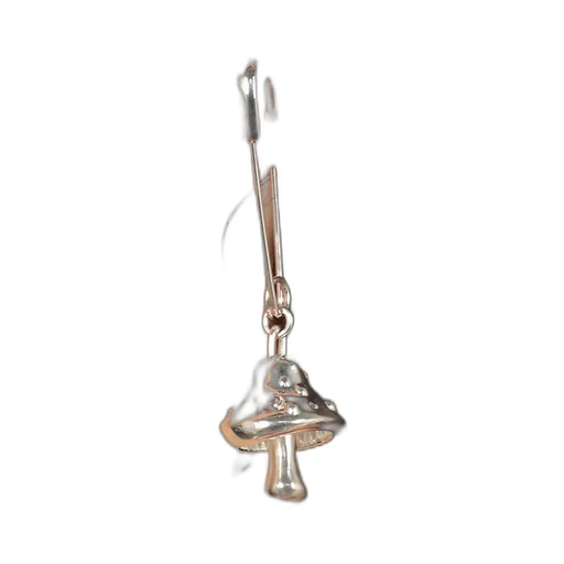 Mushroom Safety Pin Single Earring