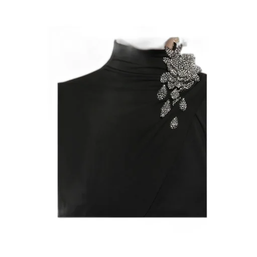 Embellished Draped Asymmetric Dress