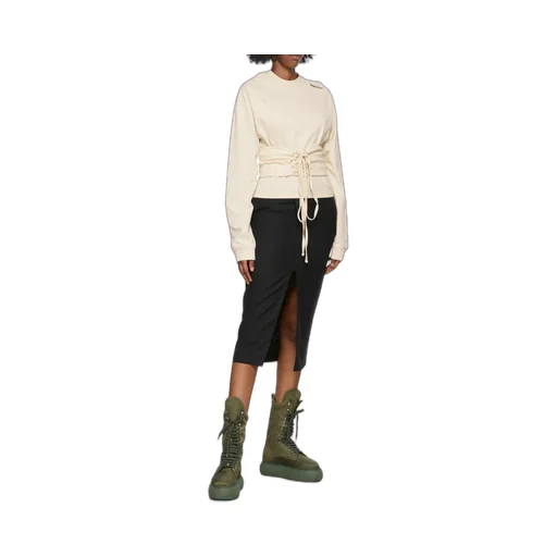 Drop Shoulder Corset Waist Sweatshirt