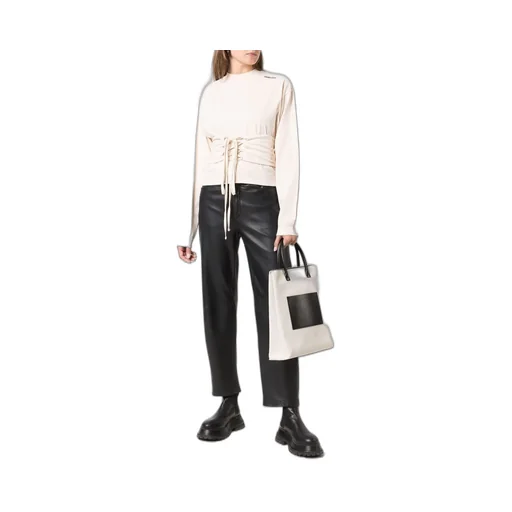 Drop Shoulder Corset Waist Sweatshirt