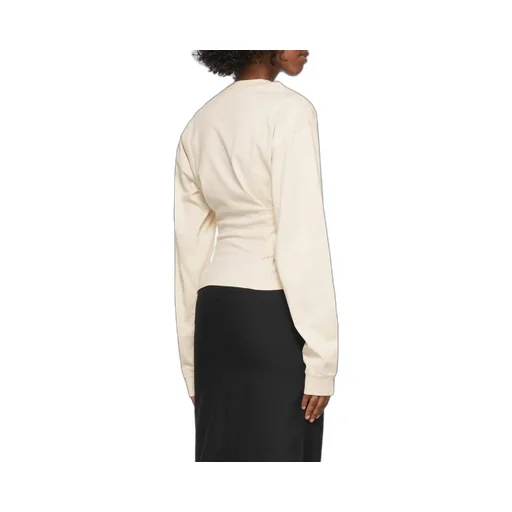 Drop Shoulder Corset Waist Sweatshirt