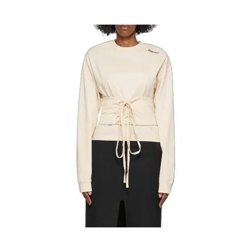 Drop Shoulder Corset Waist Sweatshirt