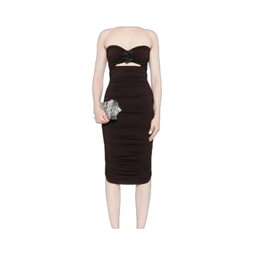 Embellished Strapless Midi Dress