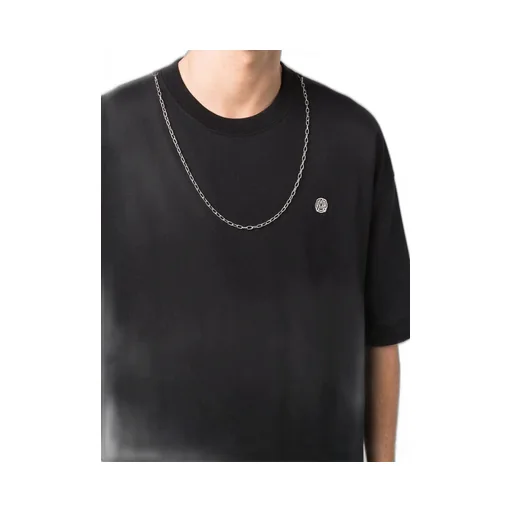 Chain Collar Detail Crewneck T-Shirt