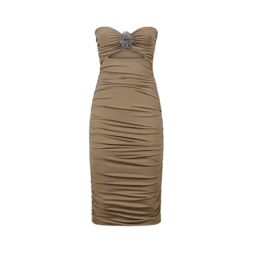Pleated Strapless Dress