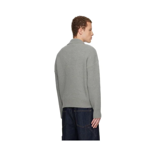 Long-Sleeved Knitted Polo Shirt