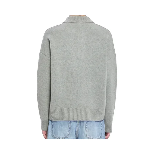 Long-Sleeved Knitted Polo Shirt