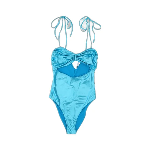 Laminated-Jersey Ruched Swimsuit
