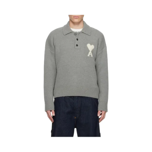 Long-Sleeved Knitted Polo Shirt