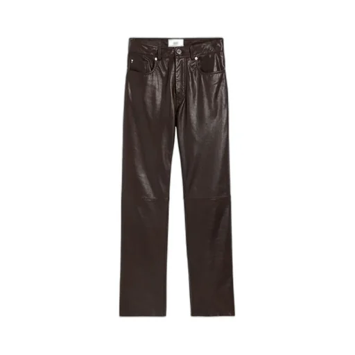 Leather Straight Fit Trousers