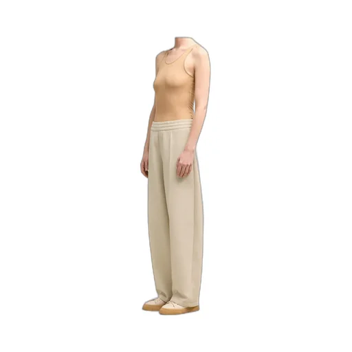 High-Waist Elasticated Waistband Pleated Trousers