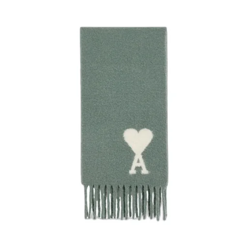 Ami De Coeur Logo Detailed Fringed Scarf