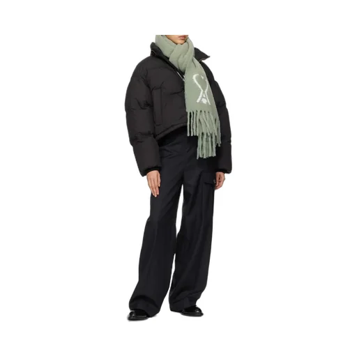 Ami De Coeur Logo Detailed Fringed Scarf