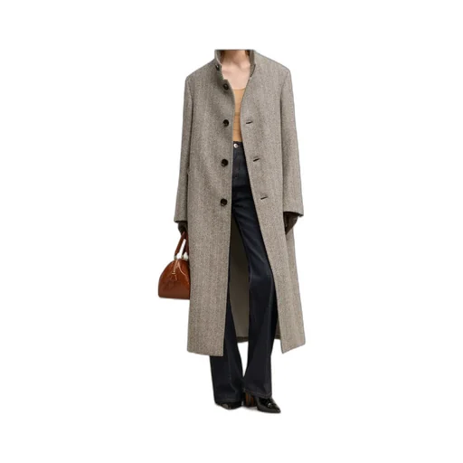 Long-Sleeved Wool Coat