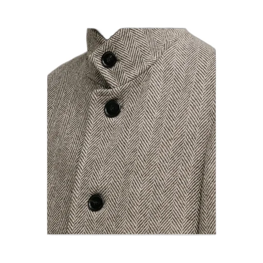 Long-Sleeved Wool Coat