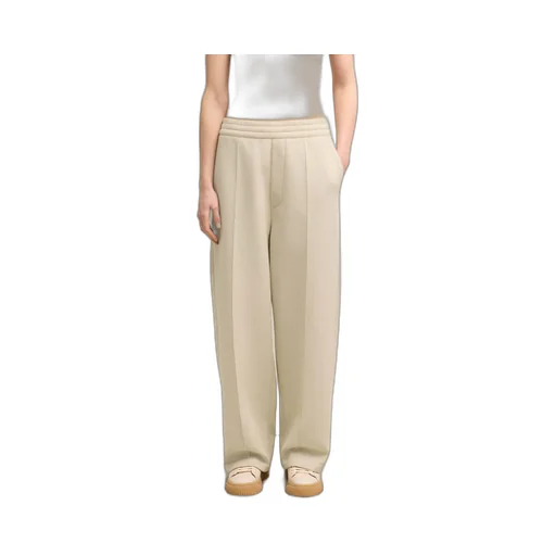 High-Waist Elasticated Waistband Pleated Trousers