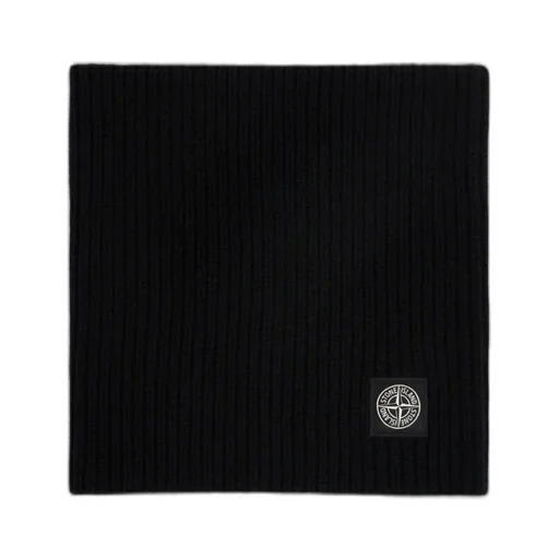 Logo Patch Ribbed Scarf