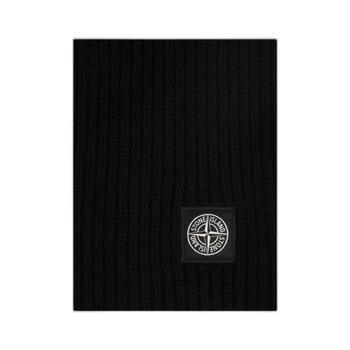 Logo Patch Ribbed Scarf