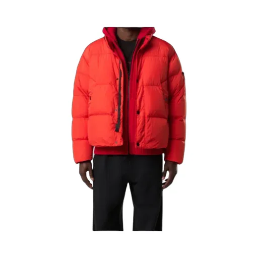 Logo Patch High Neck Puffer Jacket