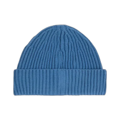Ribbed Logo-Patch Beanie Hat