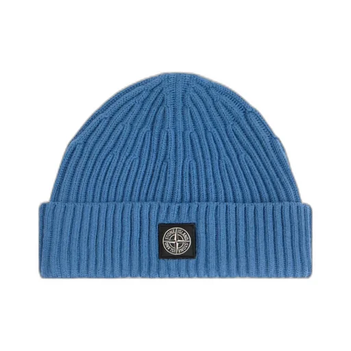 Ribbed Logo-Patch Beanie Hat
