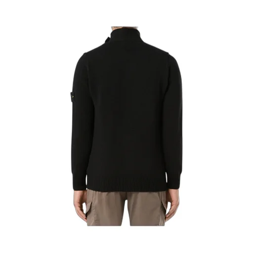 High-Neck Buttoned Cardigan