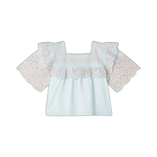 Embroidered Square Neck Top