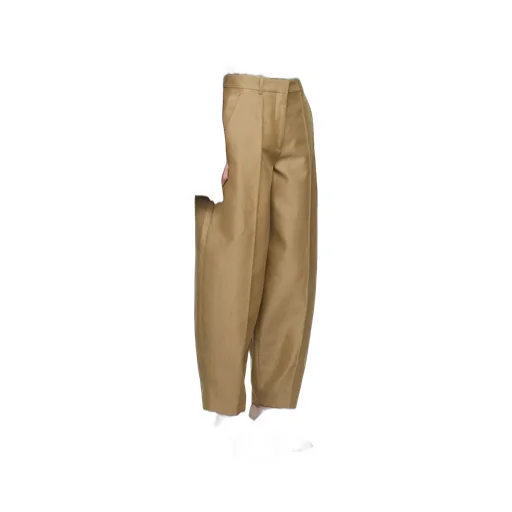 Wide-Leg Pleated Chino Trousers