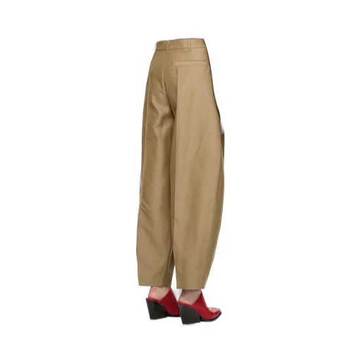 Wide-Leg Pleated Chino Trousers