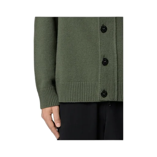 High-Neckline Button Cardigan