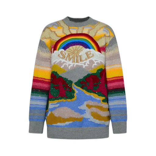 Smile Embroidered Crewneck Jumper