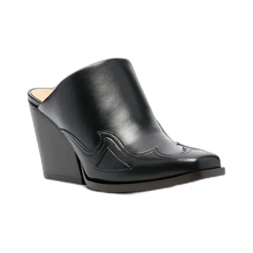 Square-Toe Slip-On Mules