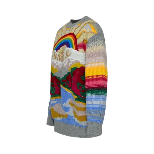 Smile Embroidered Crewneck Jumper