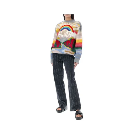 Smile Embroidered Crewneck Jumper