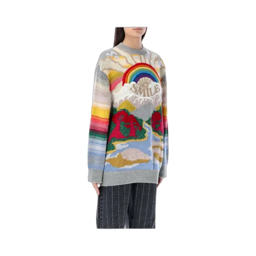 Smile Embroidered Crewneck Jumper