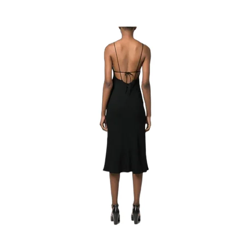 V Mesh Compact Crepe Slip Dress