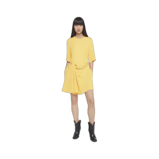 Chain-Linked Crewneck Mini Dress
