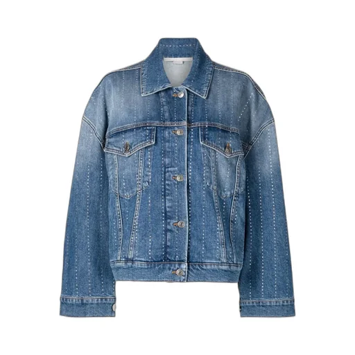 Rhinestone-Embellished Denim Jacket