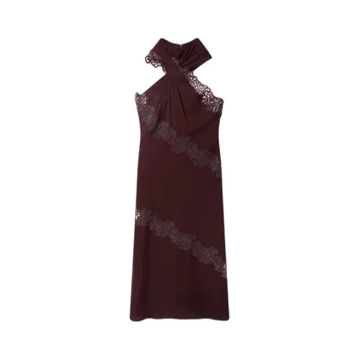 Lace Splicing Neck Dress