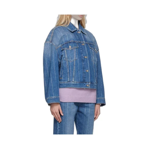 Rhinestone-Embellished Denim Jacket