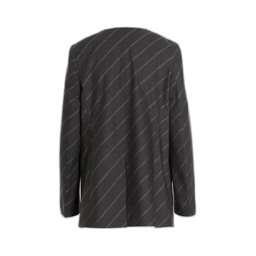 Logo-Printed Striped Blazer