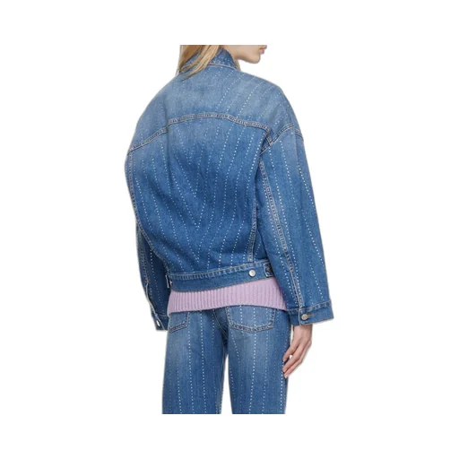 Rhinestone-Embellished Denim Jacket