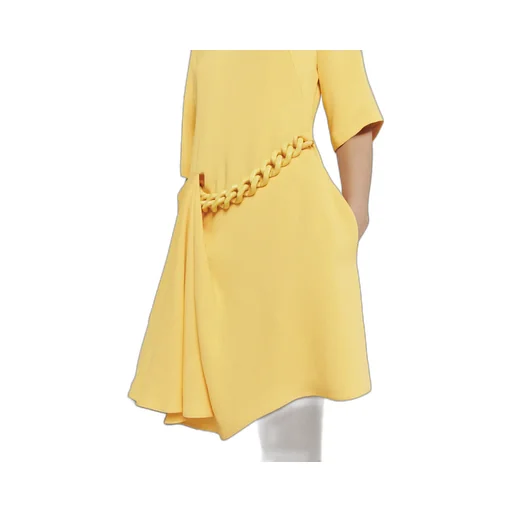 Chain-Linked Crewneck Mini Dress