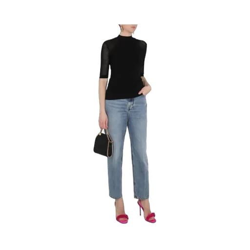 Mesh Stitching Knitted Blouse