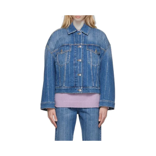 Rhinestone-Embellished Denim Jacket