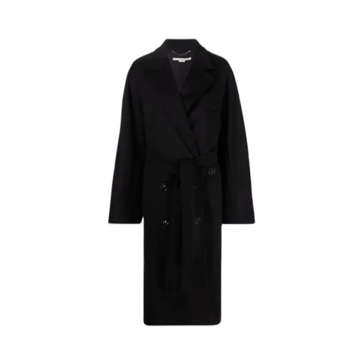 Double-Breasted Belted Mid-Length Coat