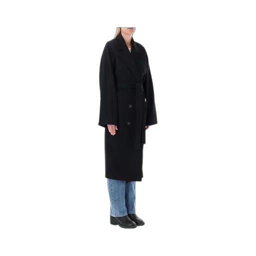 Double-Breasted Belted Mid-Length Coat