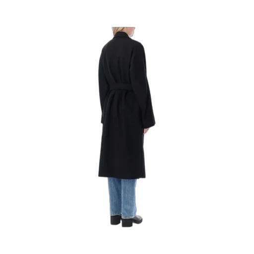 Double-Breasted Belted Mid-Length Coat